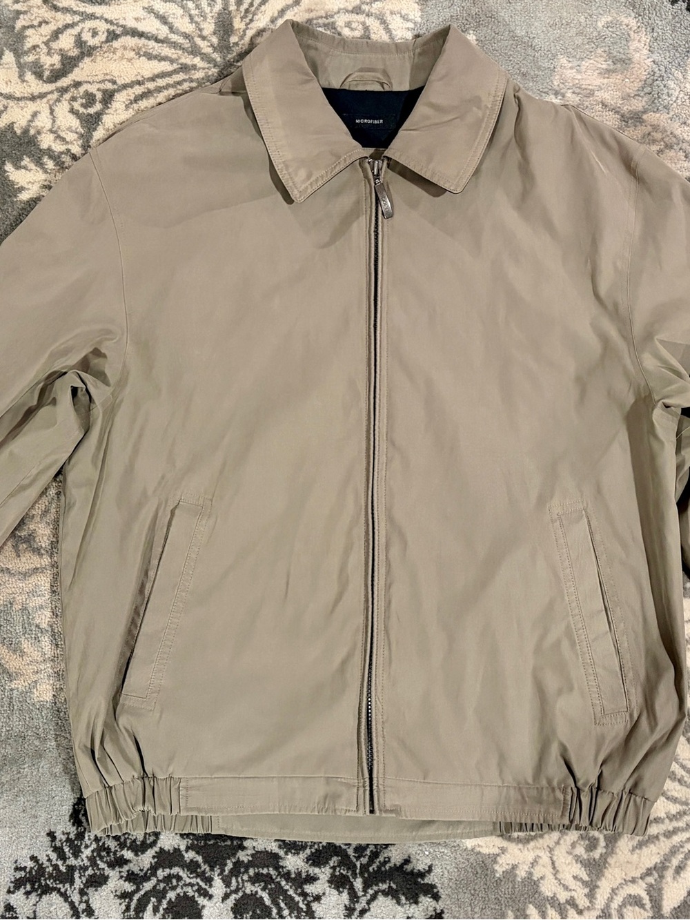 CLAIBORNE TAN MICROFIBER HARRINGTON JACKET MEN'S SIZE M